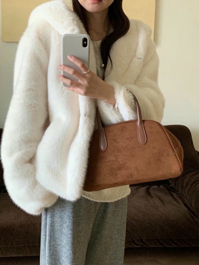 超柔軟！馬海毛暗扣連帽外套8