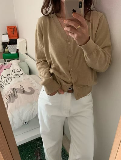 Ｙ領排釦薄款針織外套6