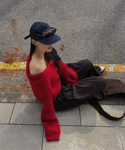 多穿法！排釦領粗坑紋針織衣11