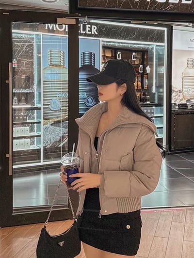 回歸🔥拼接坑紋防水羽絨外套5