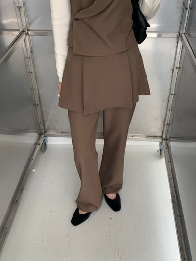 開衩片群層次西裝長褲8