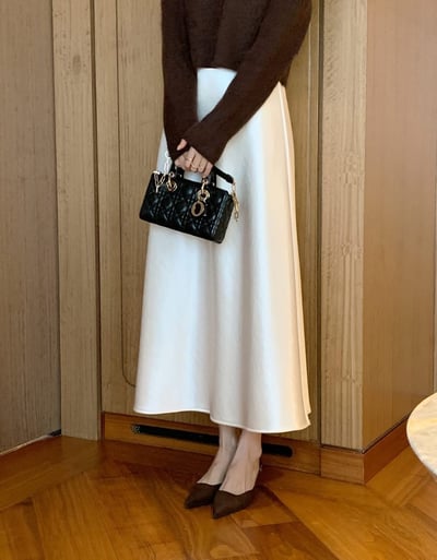 內刷毛緞面魚尾裙9