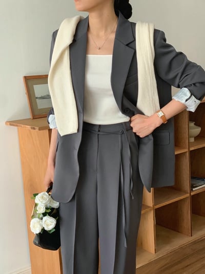 春季款拼接條紋內裡西裝外套4