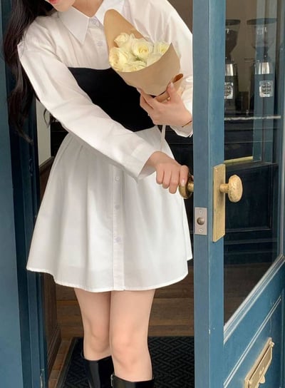 桃心領抹胸造型洋裝 (短/長)3