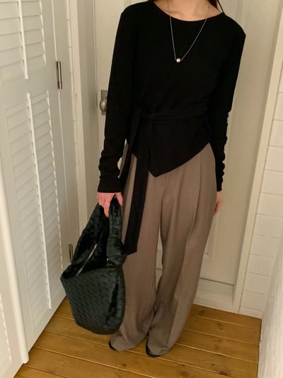 側綁結薄款Ｔ＋抽繩鬆緊長裙SET(可拆買)9