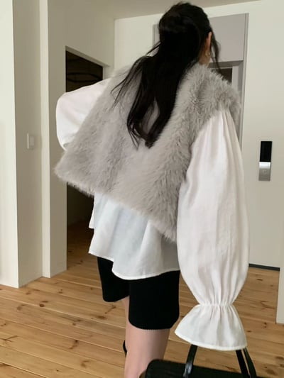 水貂毛短版背心6