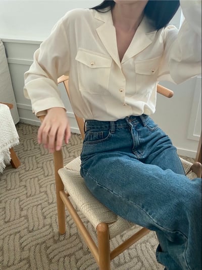翻領金釦軟料襯衫8