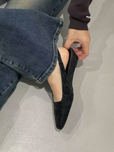 漆皮革方頭後帶低跟鞋(３cm)5