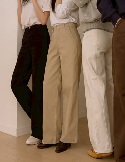 四季百搭款｜中高腰挺棉修身寬褲3