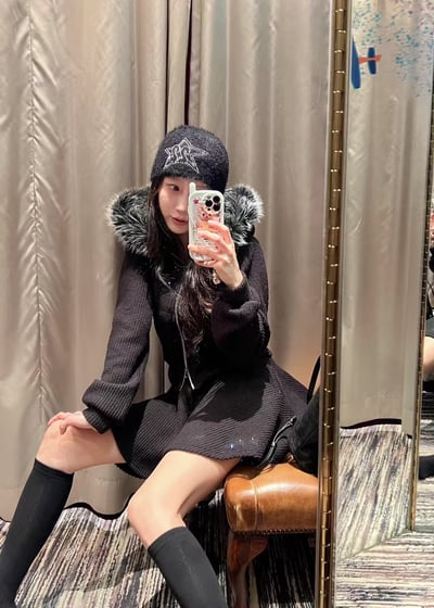 拼接皮革口袋磨毛外套＋壓摺短褲裙SET(可拆買)3