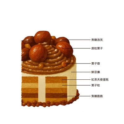 原粒栗子蒙布朗天使蛋糕 Chestnut Mont Blanc Angel Cake2