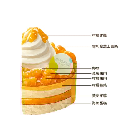 柑橘黃桃雲呢拿芝士慕絲蛋糕 Golden Citrus & Yellow Peach Vanilla Cheese Mousse Cake2