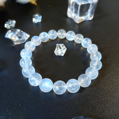 【藍月光 月下桃花開運手鍊】 充滿靈力的桃花石 六月誕生幸運石2