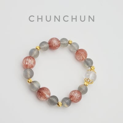 【開運系列- 少女心花待放】銅超發水晶 拉長石 灰月光石 避邪 招財 聚財  招桃花1