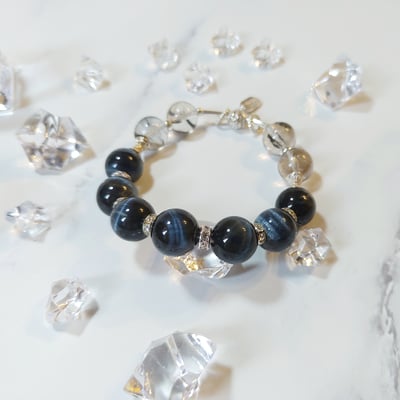 【守護之鍊-化太歲強運招財防小人】藍虎眼石 / 黑金超七 / 閃靈鑽白水晶4