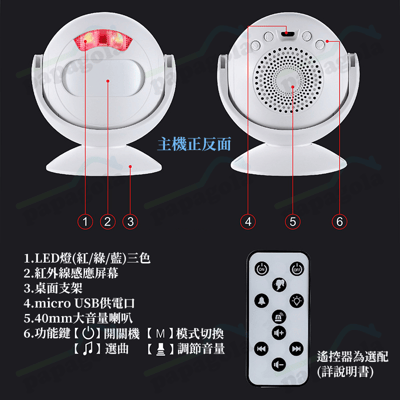 升級款二代 人體感應迎賓門鈴9