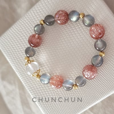 【開運系列- 少女心花待放】銅超發水晶 拉長石 灰月光石 避邪 招財 聚財  招桃花3