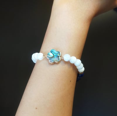 【珠光粼粼 珍珠貝鮑魚貝手鍊】3