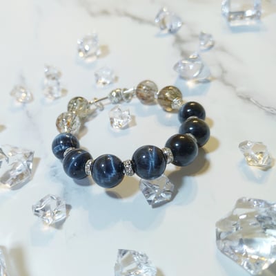 【守護之鍊-化太歲強運招財防小人】藍虎眼石 / 黑金超七 / 閃靈鑽白水晶2