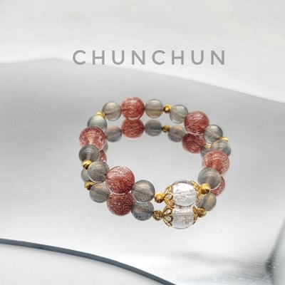 【開運系列- 少女心花待放】銅超發水晶 拉長石 灰月光石 避邪 招財 聚財  招桃花4