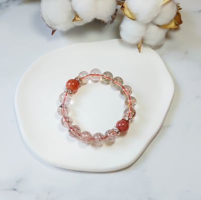 【九運離火 紅火五行開運手鍊】 南紅瑪瑙 / 紅銅髮晶 / 黑金超七4