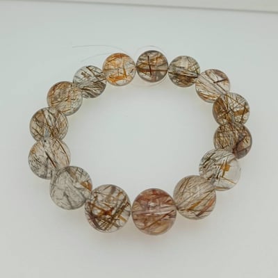 【開運手鍊-透體黑金超】直徑 15mm 原串販售款1