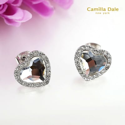 CamillaDale 芳心水晶耳環(白) 韓製3