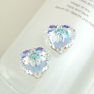 CrystalDIY奧地利水晶SW愛心吊墜新切割#6432 Lt. Rose Shimmer(223SHIM)淡粉紅微光14.5mm多色可選10