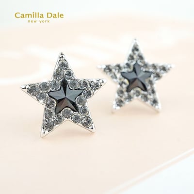 CamillaDale 14mm星星不鏽鋼耳環(黑寶石)3