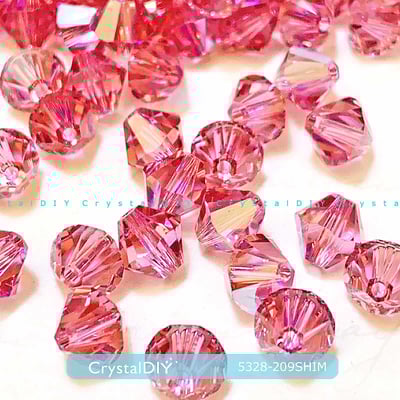 CrystalDIY奧地利水晶SW#5328串珠6mm玫瑰微光(209SHIM)3