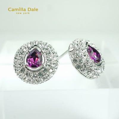 CamillaDale 夢寶心水晶耳環(紫水晶)韓製1