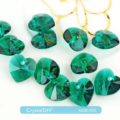 CrystalDIY奧地利水晶SW愛心吊墜#6228粉紅玫瑰亮彩12顆入 兩色可選8