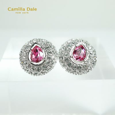 CamillaDale 夢寶心水晶耳環(玫瑰)韓製3