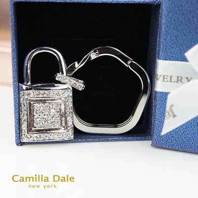 Camilla Dale 雲朵光燦鎖頭水鑽鑰匙圈9