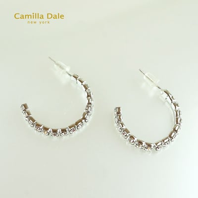 CamillaDale 水鑽圓圈耳環 韓製1