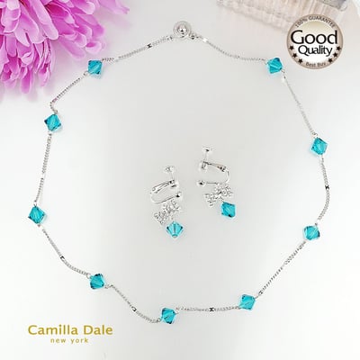 CamillaDale 星空點點項鍊 水晶串珠5328土耳其藍10