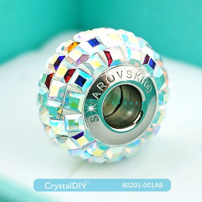 CrystalDIY奧地利水晶SW #80201方形水鑽密鑲 水晶亮彩(001AB) 15mm~美呆了~潘朵拉手鍊適用2