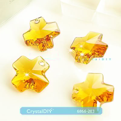CrystalDIY奧地利水晶SW #6866小十字架水晶吊墜 2顆入4