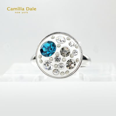 Camilla Dale 藍色星空水晶戒指 韓製2
