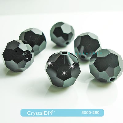 CrystalDIY奧地利水晶SW水晶串珠#5000黑寶石JET(280) 12mm3