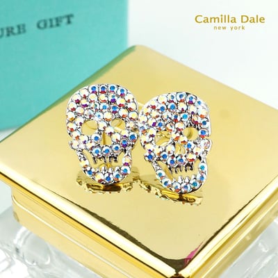 CamillaDale 骷顱頭水鑽耳環1
