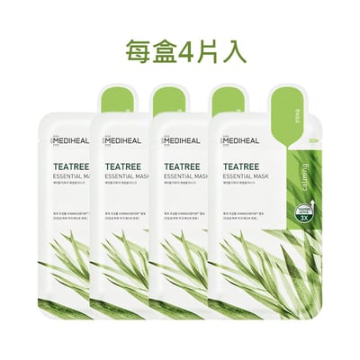 Mediheal 茶樹精華面膜(4片入) 抗痘控油 舒緩鎮定 Olive Young 面膜類銷售冠軍10