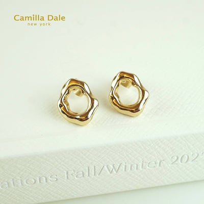 Camilla Dale Horley不規則造型金色耳環1