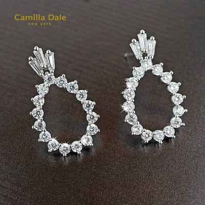 CamillaDale 皇冠淚滴鋯石耳環 韓製4