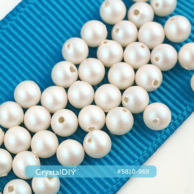 CrystalDIY奧地利水晶SW水晶珍珠#5810Pearlescent White Pear珠光(969) 6mm~12mm1