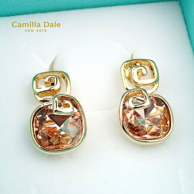 CamillaDale 金縷水晶耳環2