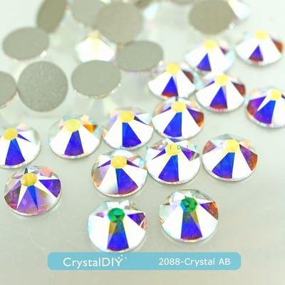 CrystalDIY奧地利水晶SW 2058/2088水晶亮彩001AB平底石4