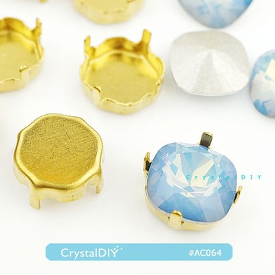 CrystalDIY奧地利水晶SW五金配件#4470S五金配件 適用#4470公爵石花式石裸鑽 金色金屬底座1