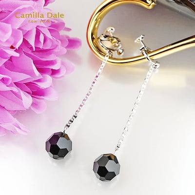 CamillaDale冬戀冰球耳環-黑寶石(280)1