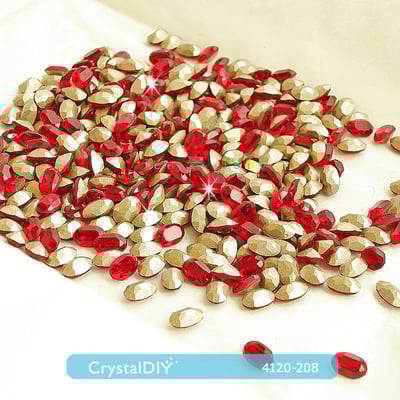 CrystalDIY奧地利水晶SW 星蛋石#4120暹羅紅(208) 6*4mm3